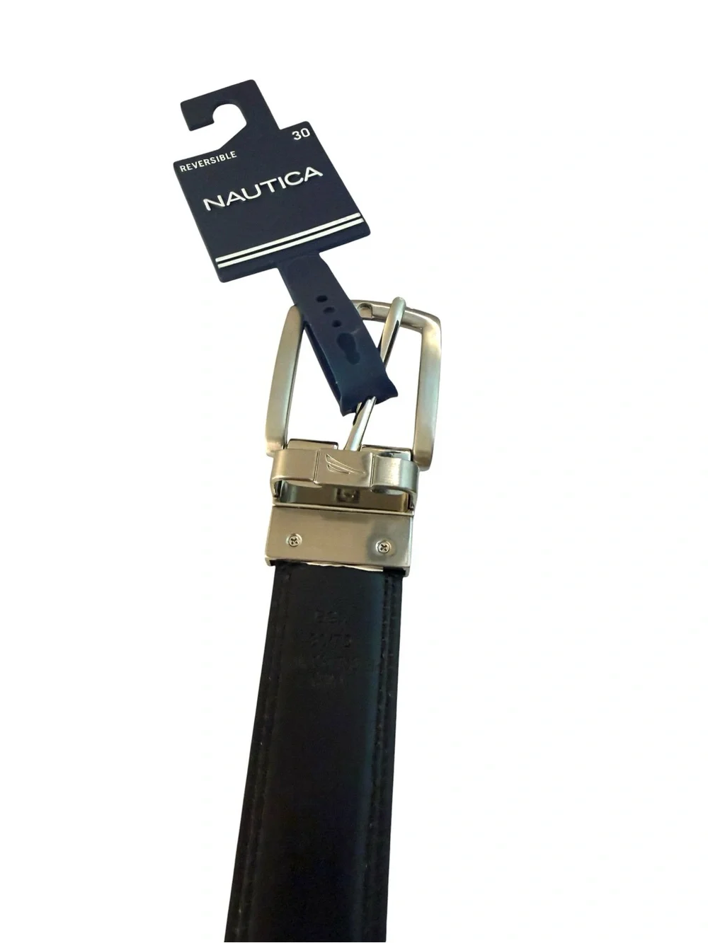 Nautica Reversible Leather Belt Brown and Black Silver Buckle Brand New Size 30
